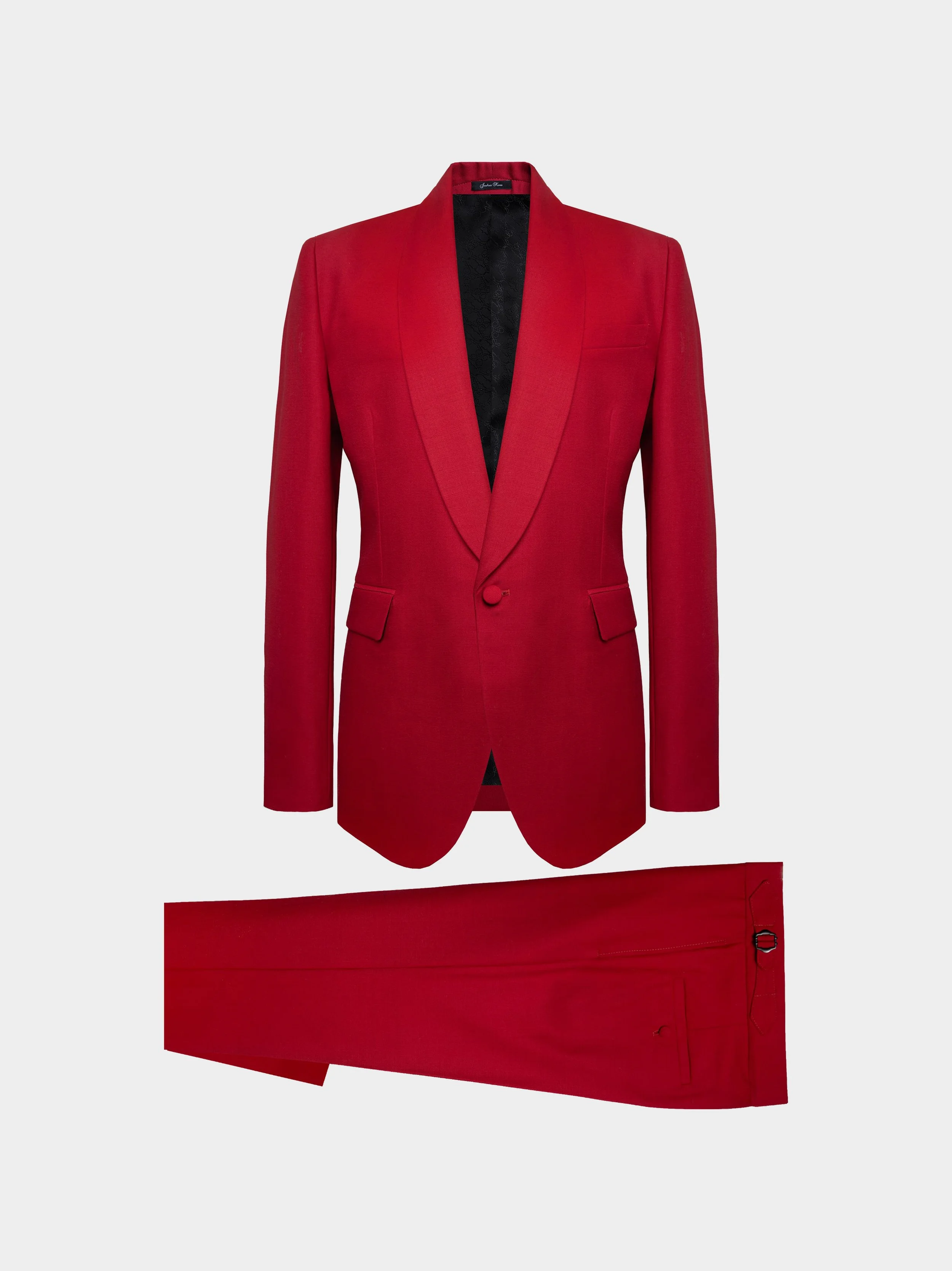 Red Wool 2 Piece Suit