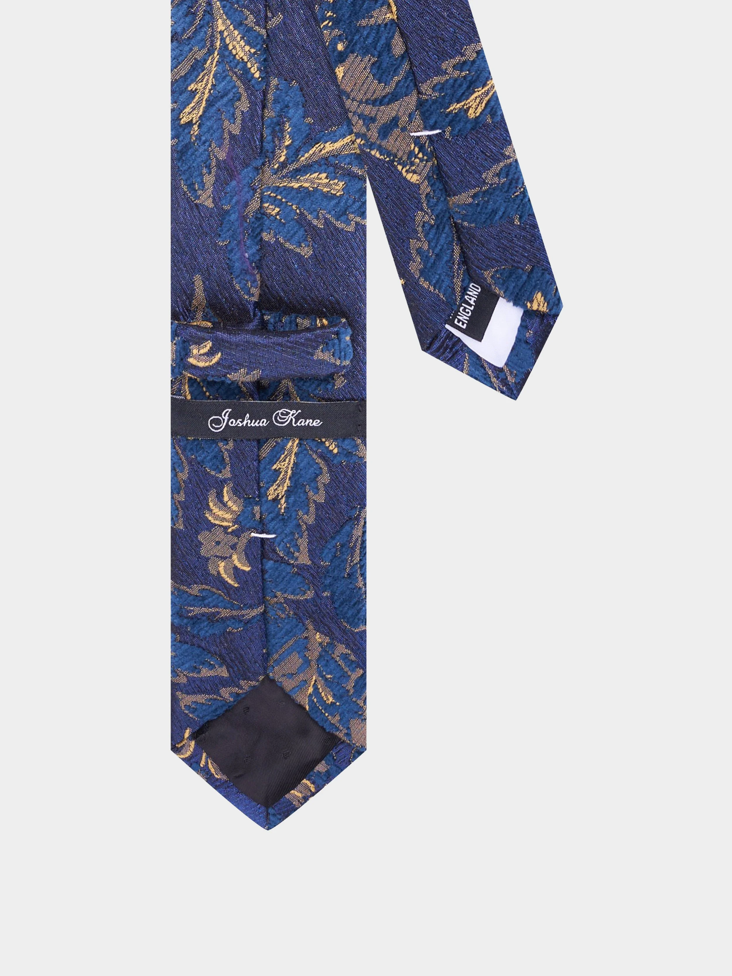 'Blue Floral Flock' Slim Necktie back.jpg