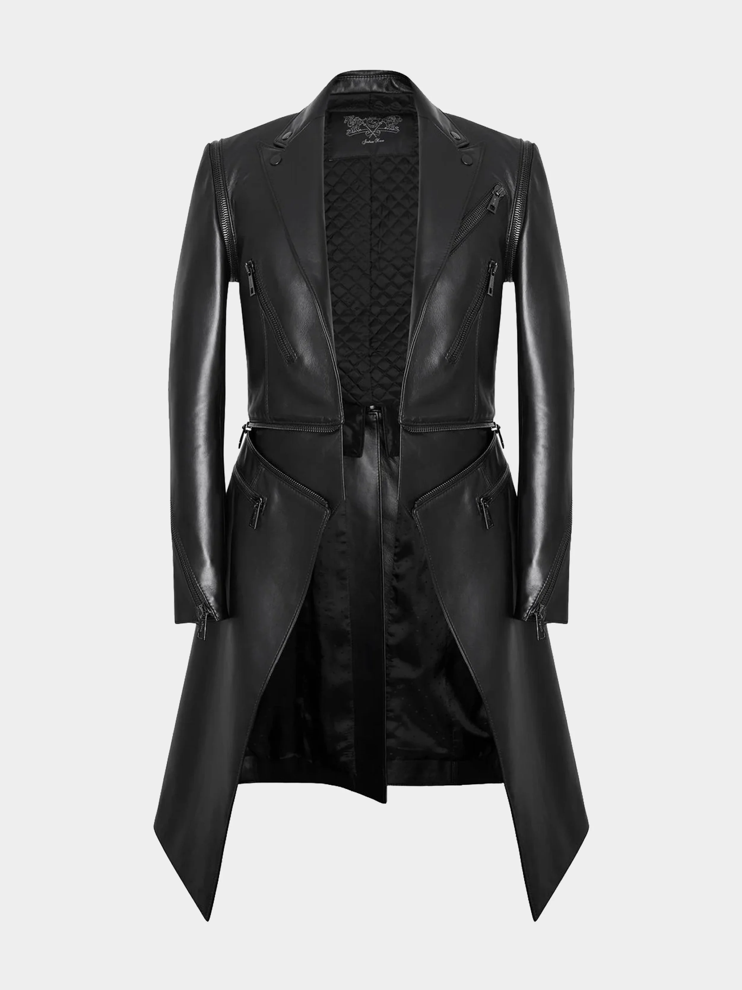 Zip Off Black Nappa Coat