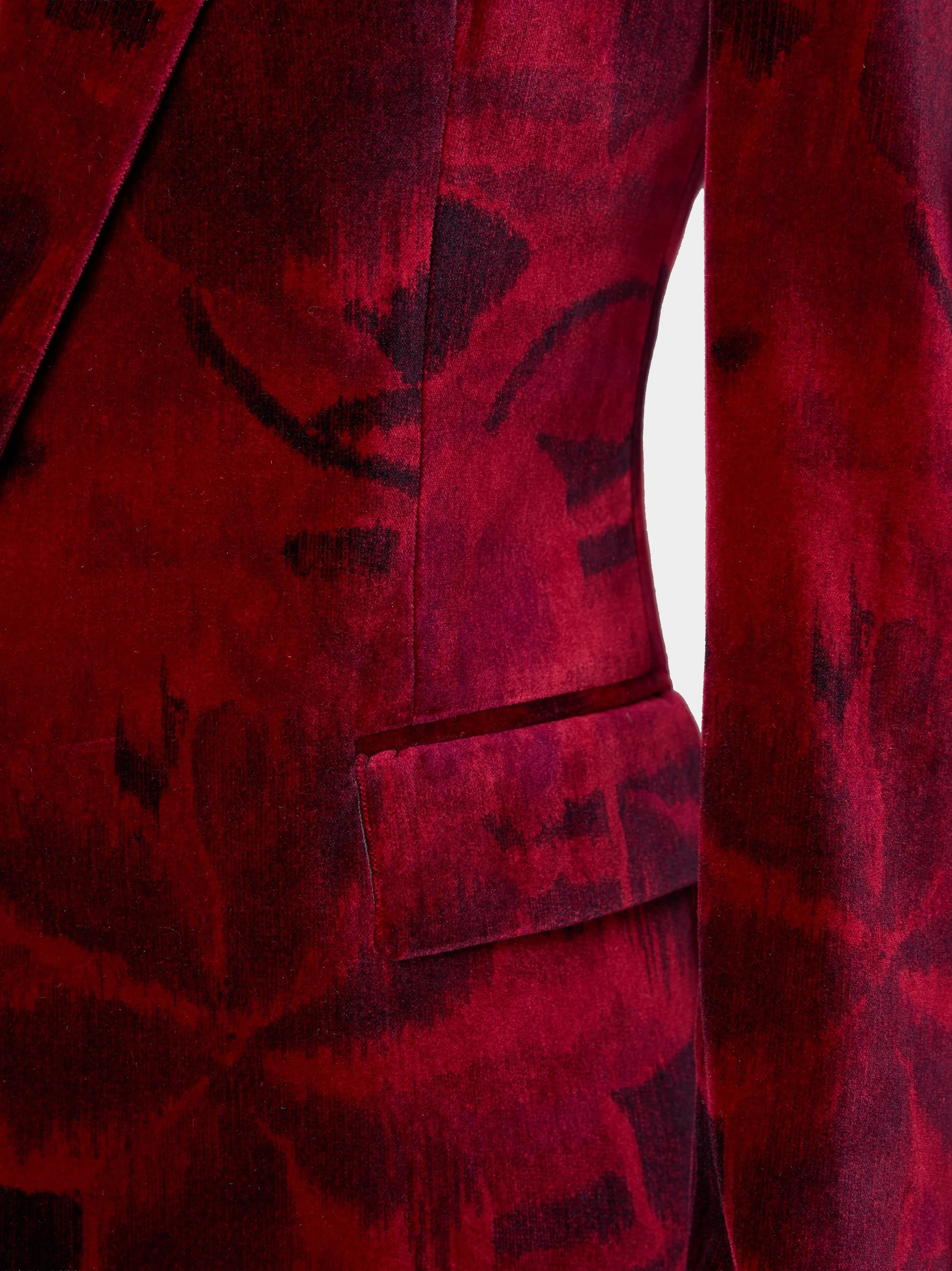 Burgundy Floral Print Velvet Suit v close.jpg