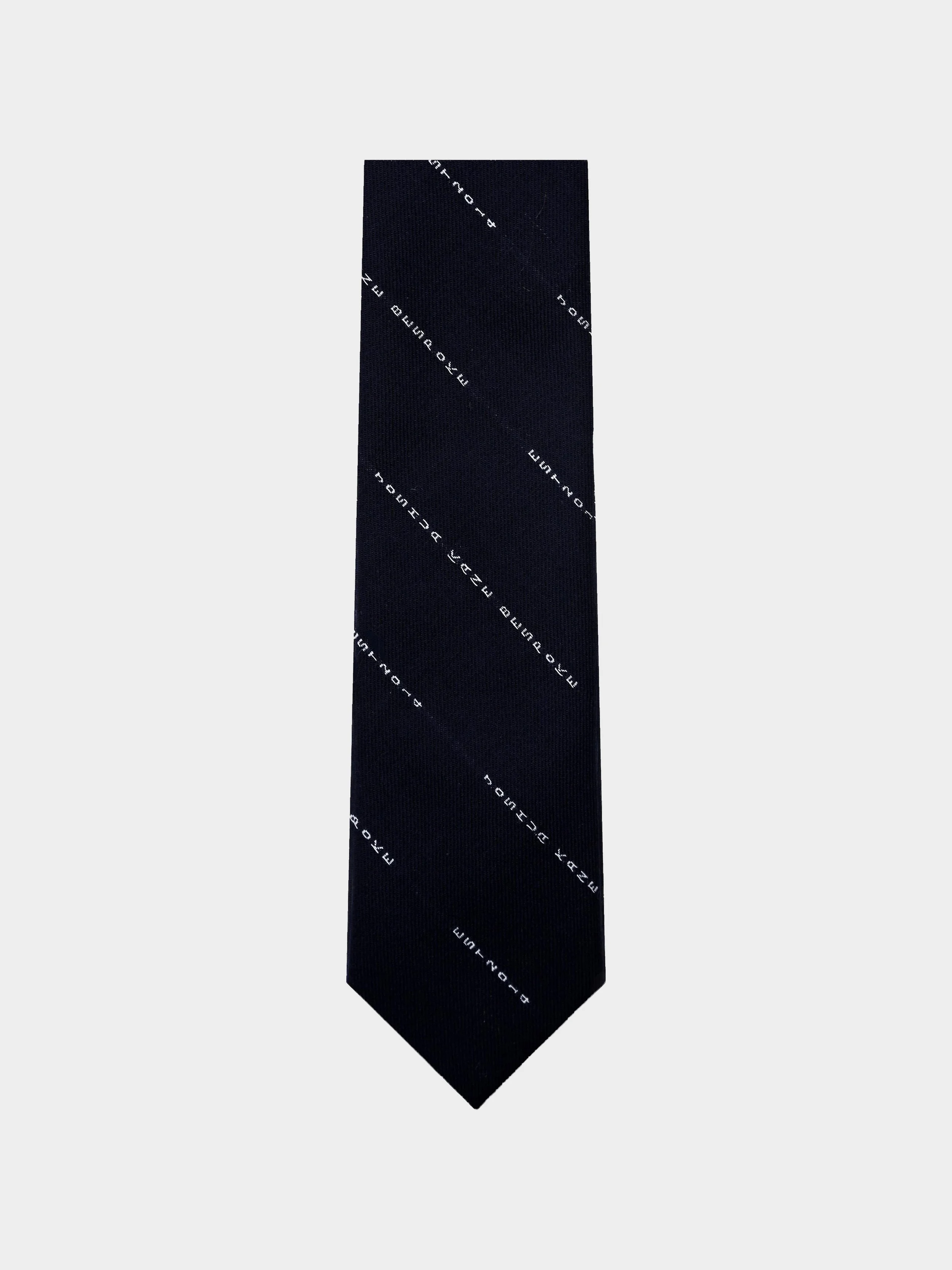 Name Stripe Slim Necktie