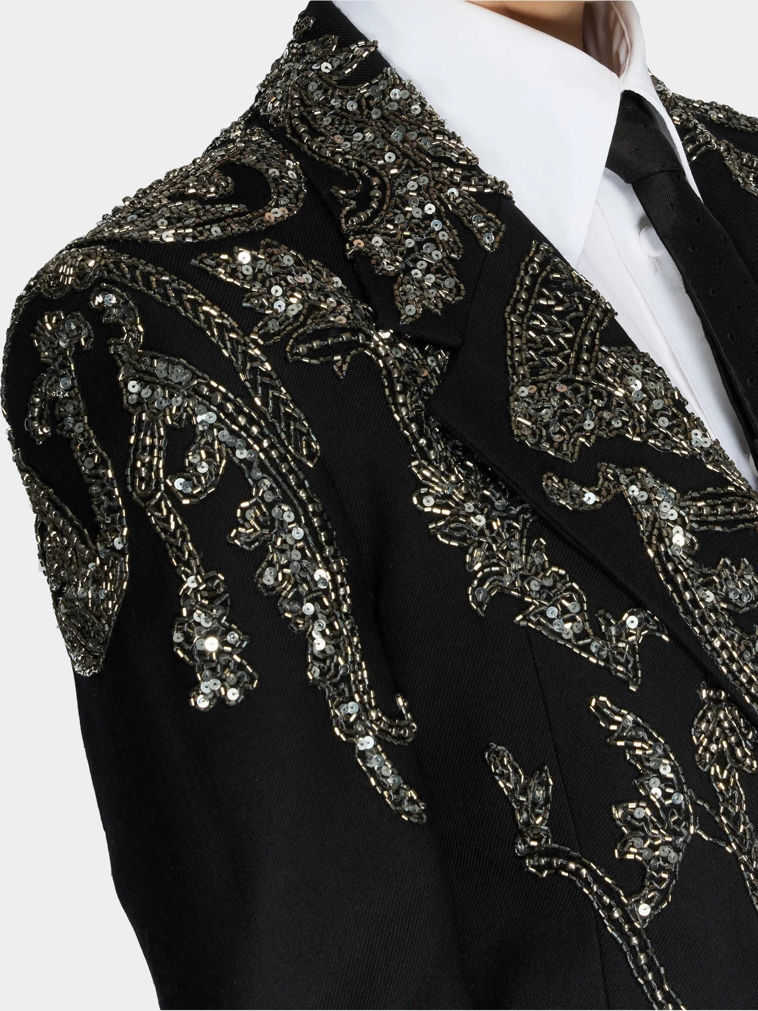 Metal Embellised Black Wool Jacketcloser.jpg