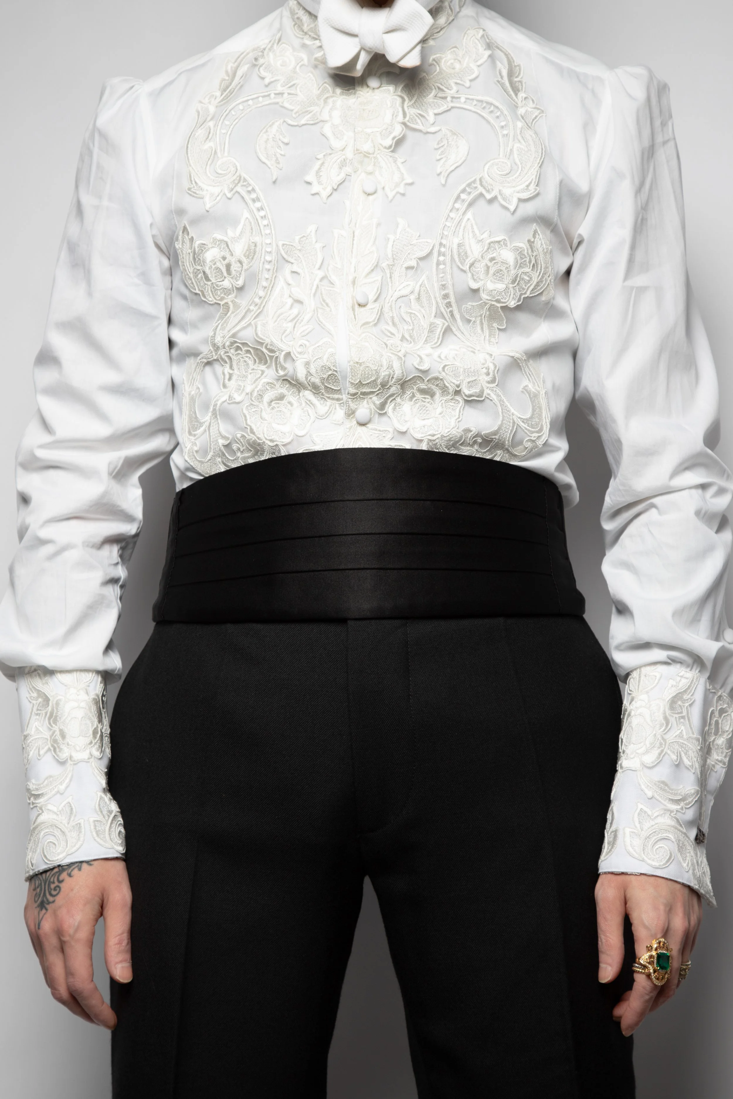 Black Silk Pleated Cummerbund