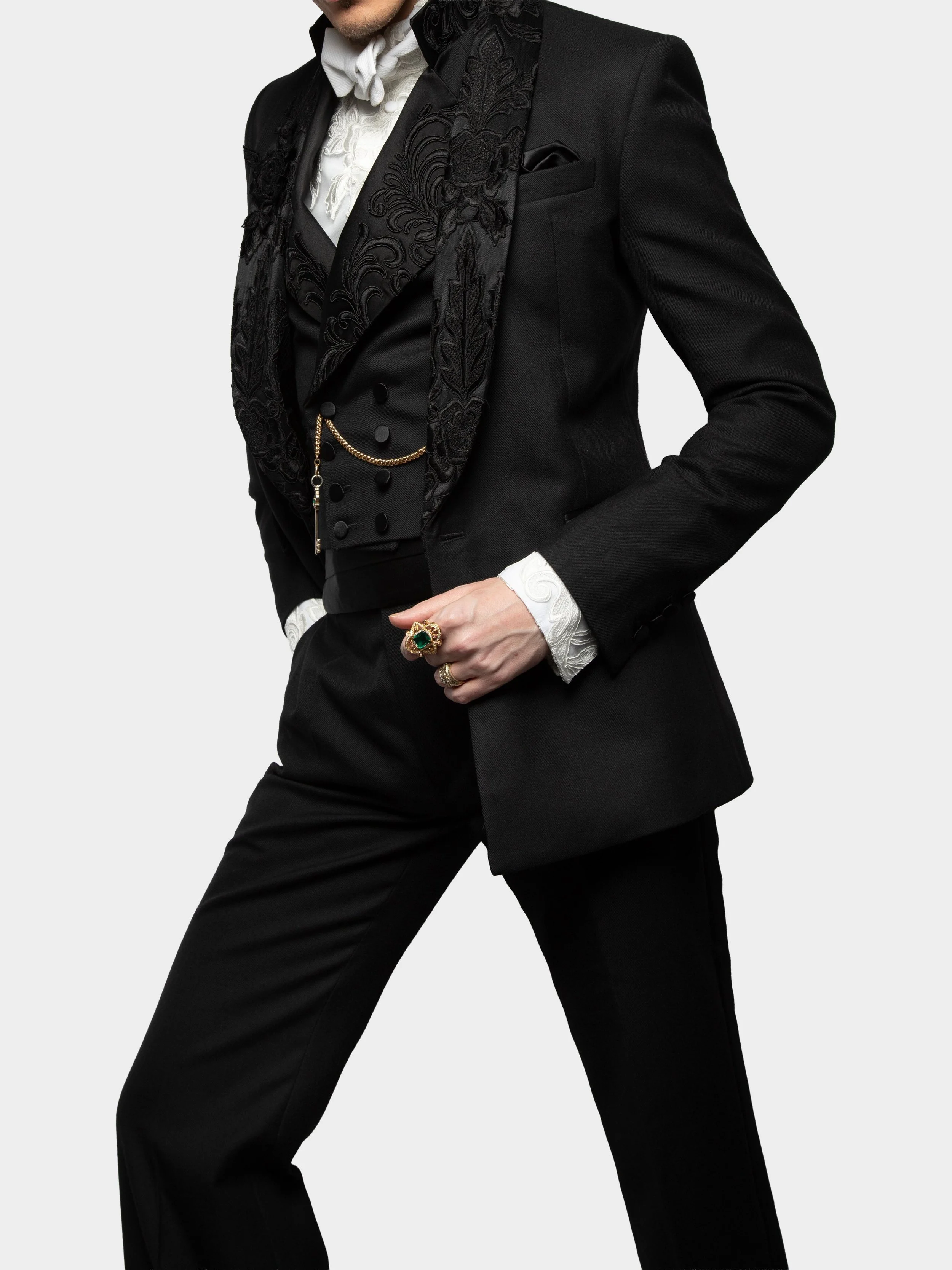 Black Wool Embroidery Dinner Suit 5.jpg