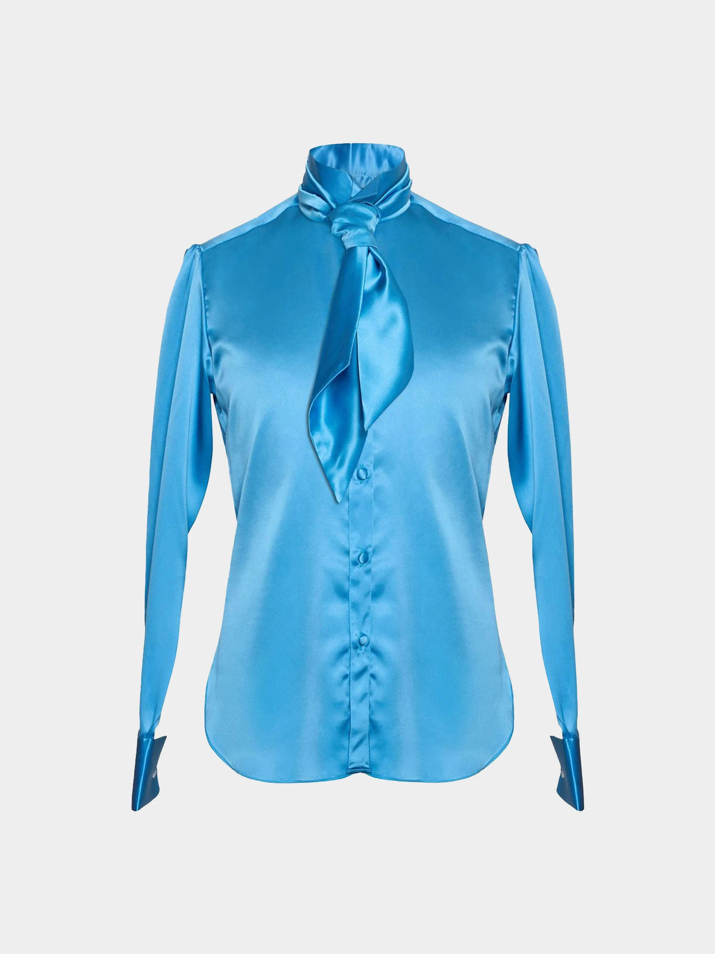 'Pirate Shirt' Sky Blue Satin Silk