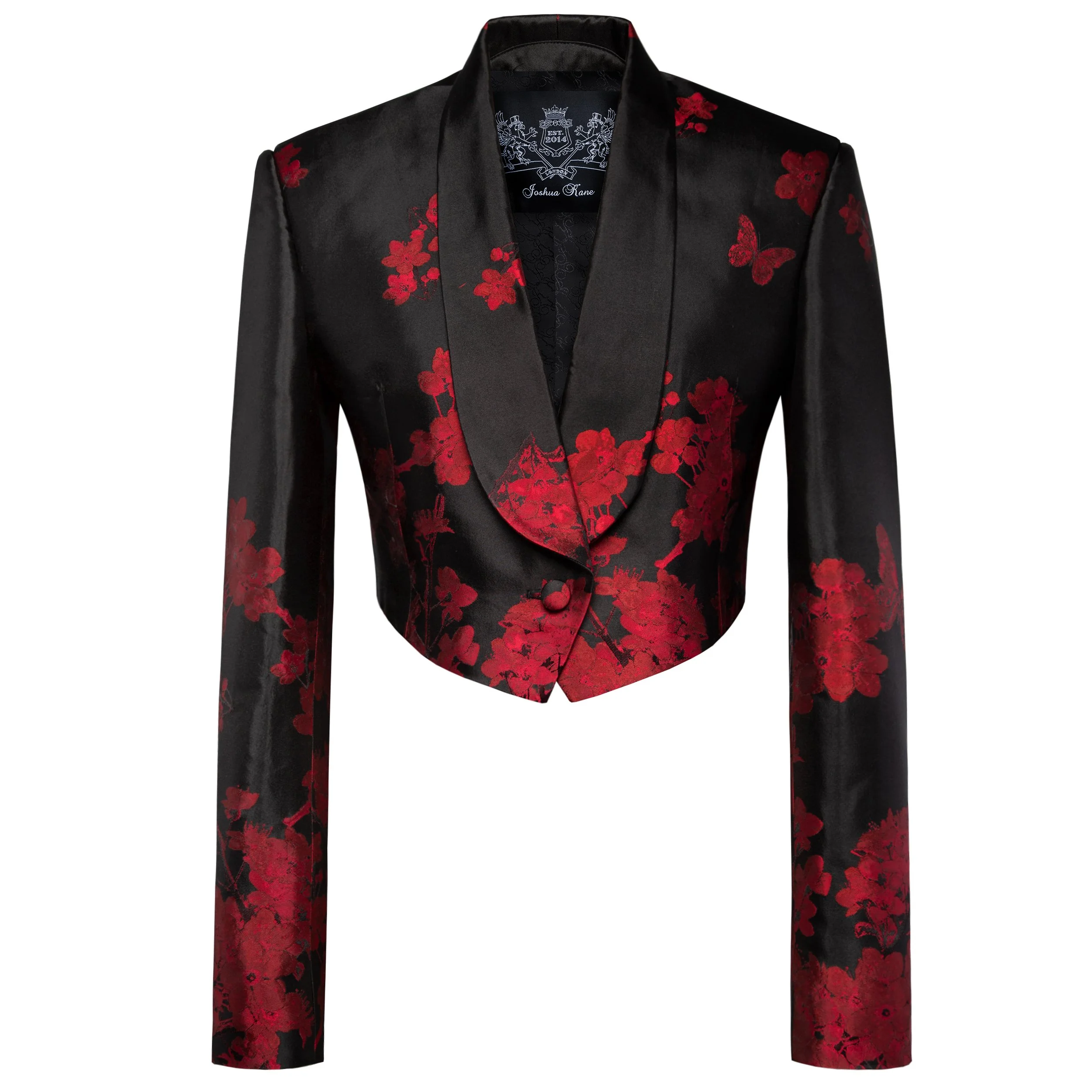Red Falling Blossom Silk Jacket