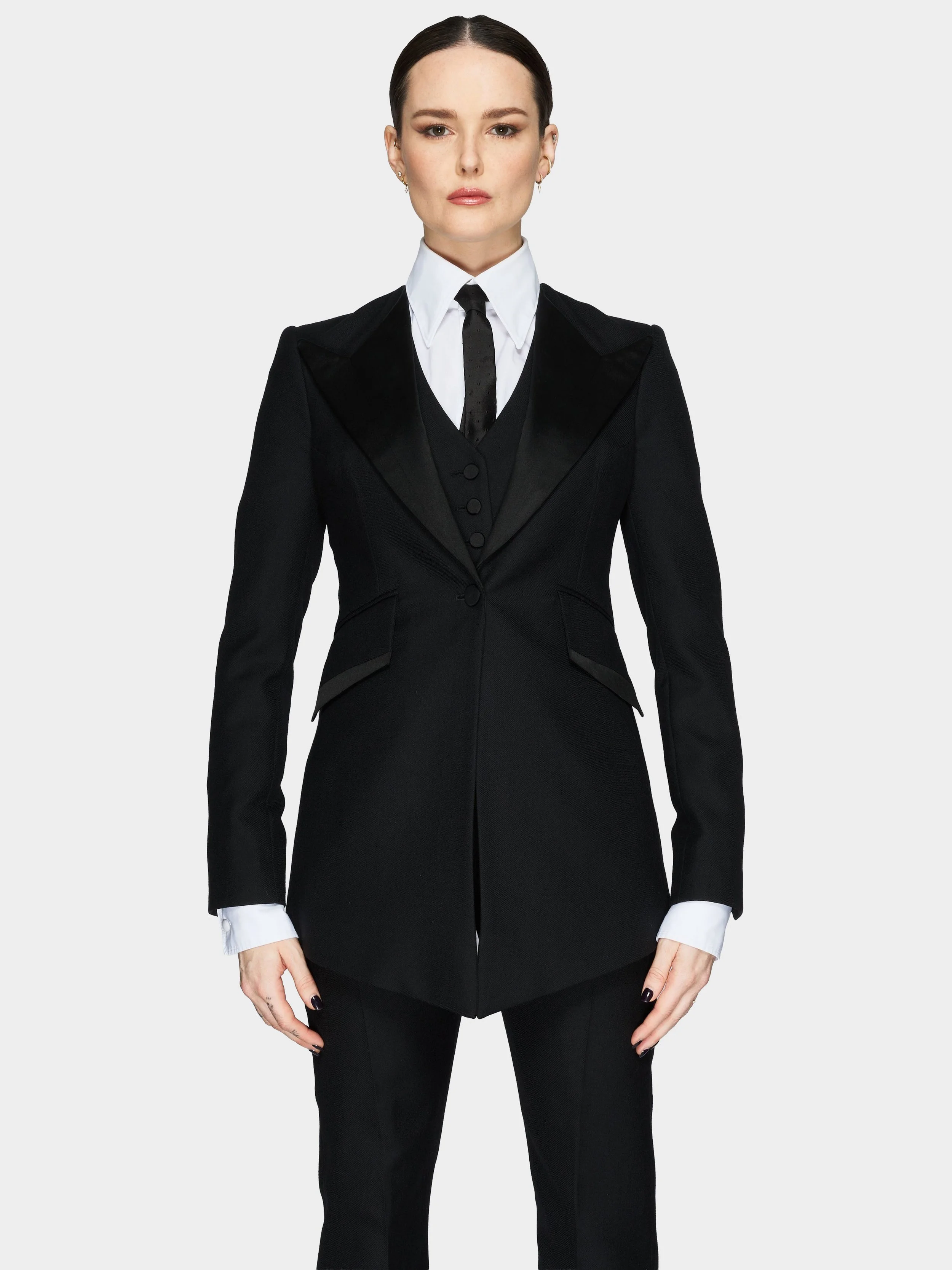 Drop Front Black Wool and Flair 2-Piece Suitf.jpg