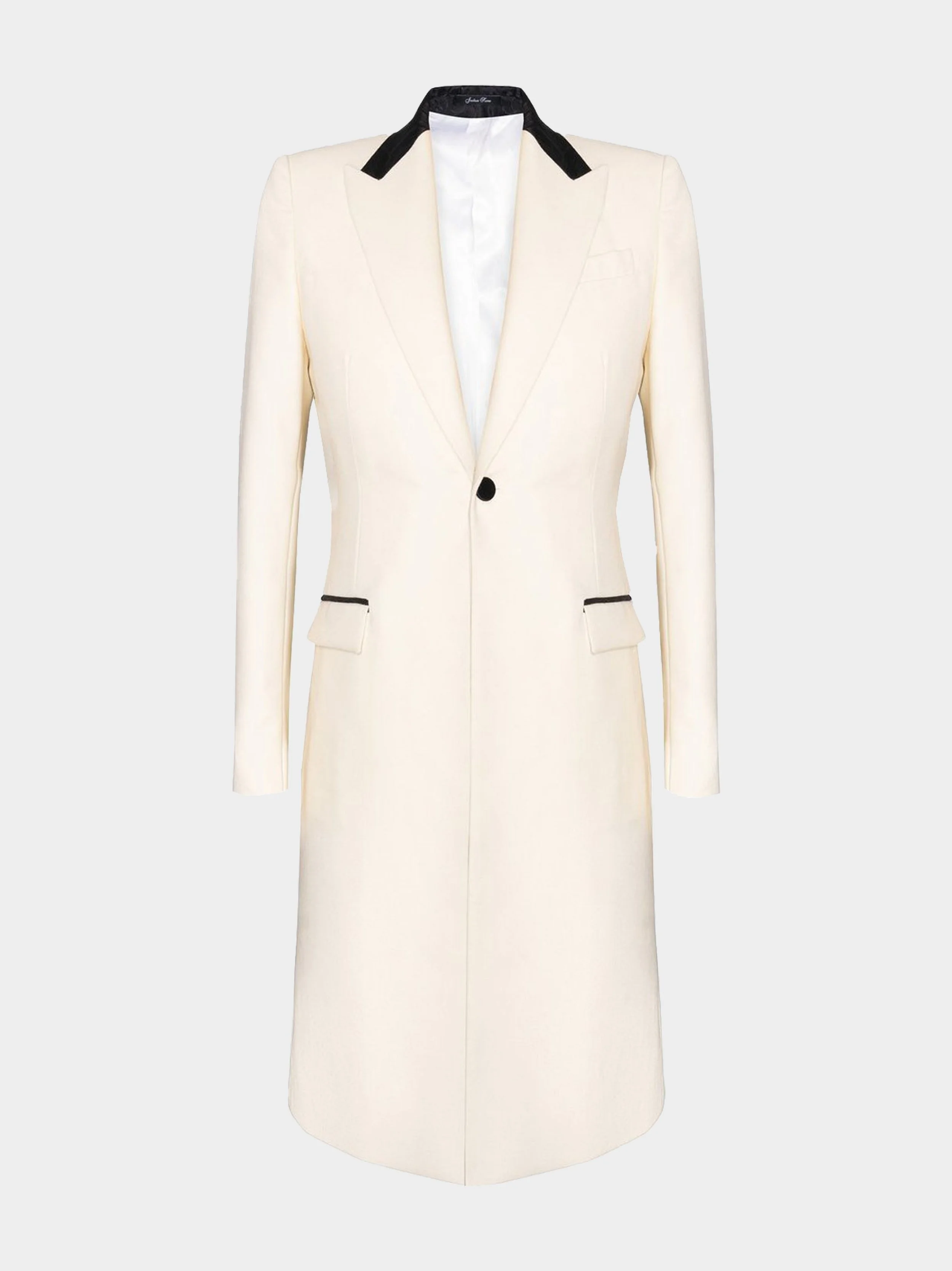 'The Kingsley' White Twill and Silk Jacket