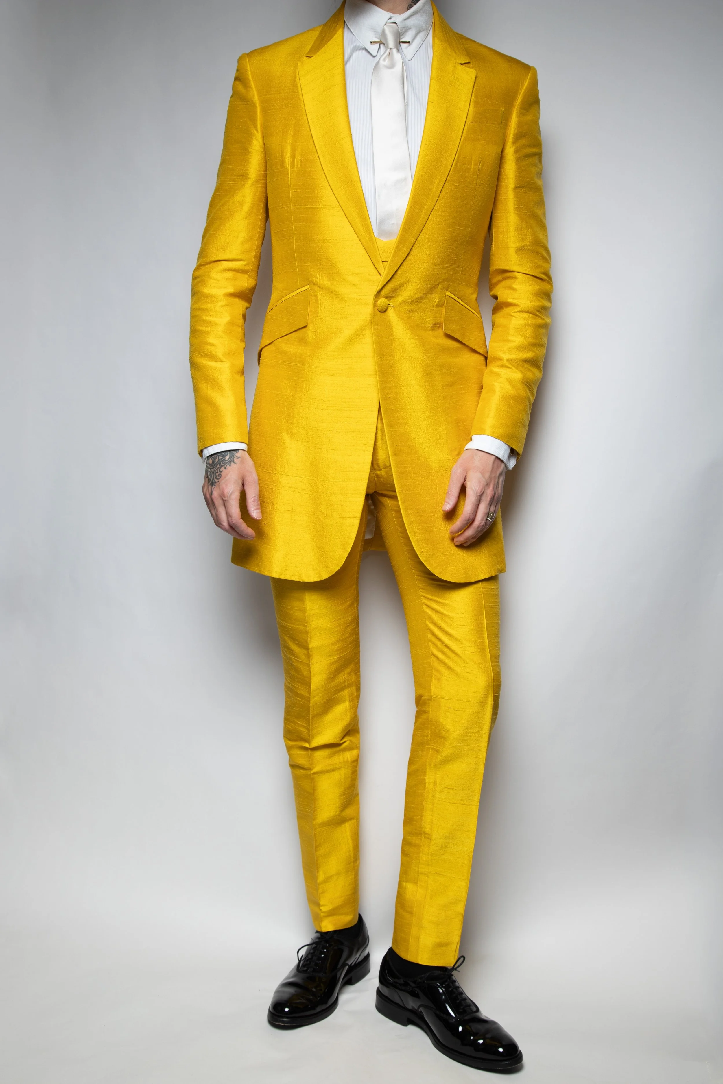 Canary Yellow Silk Suit