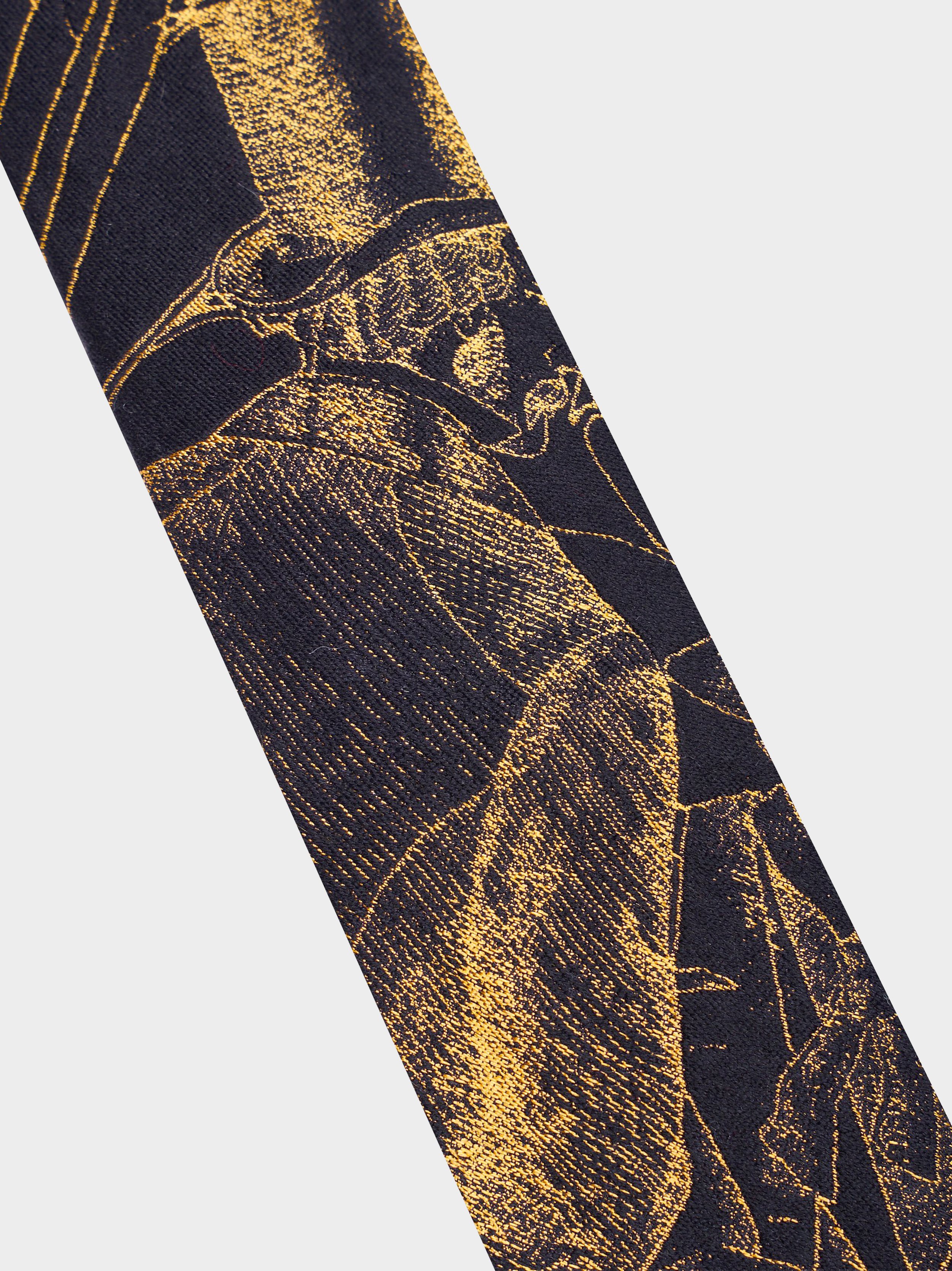 'Black And Gold 3 Tailors' Slim Necktie diag.jpg