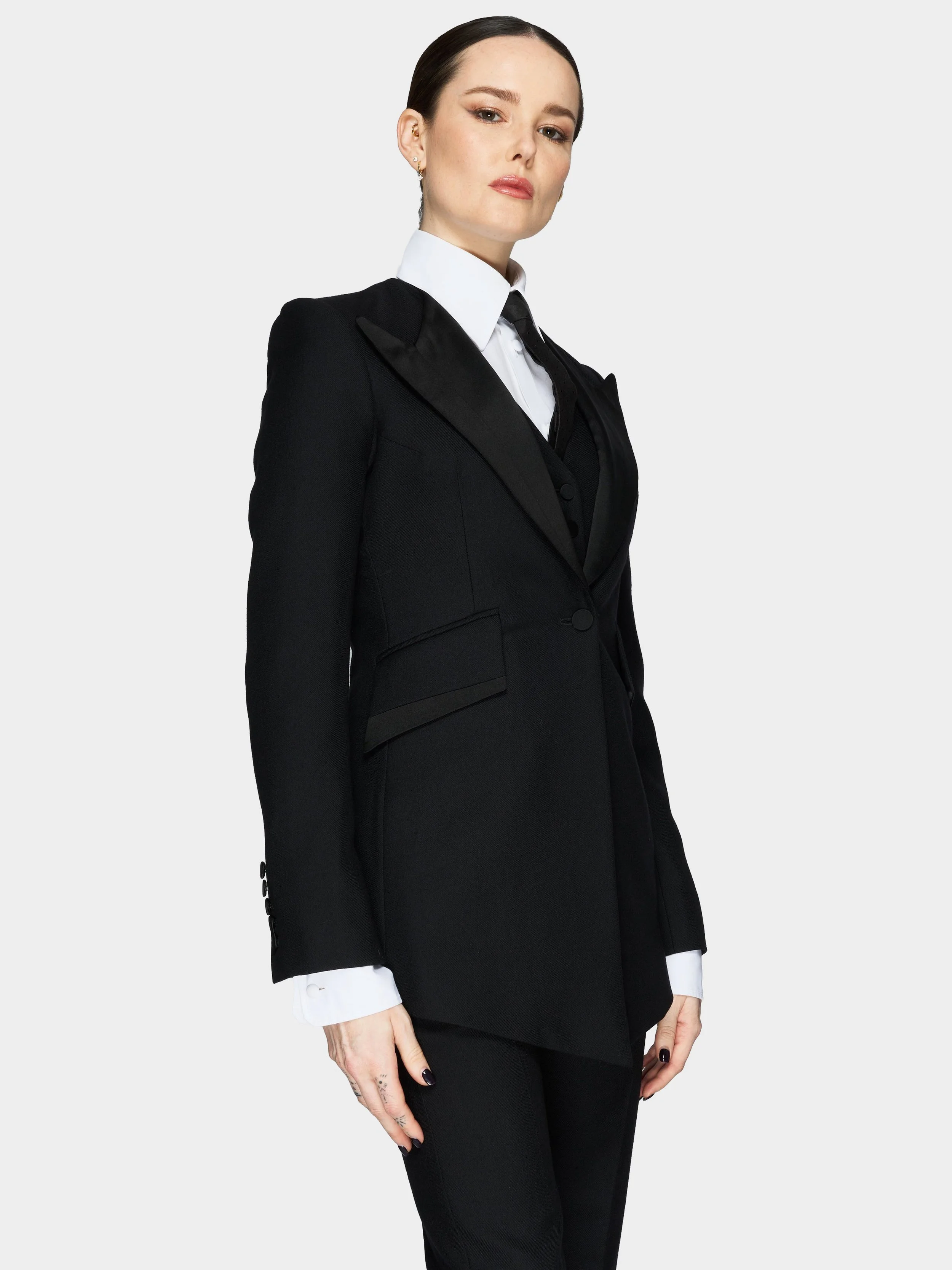 Drop Front Black Wool and Flair 2-Piece Suitj.jpg