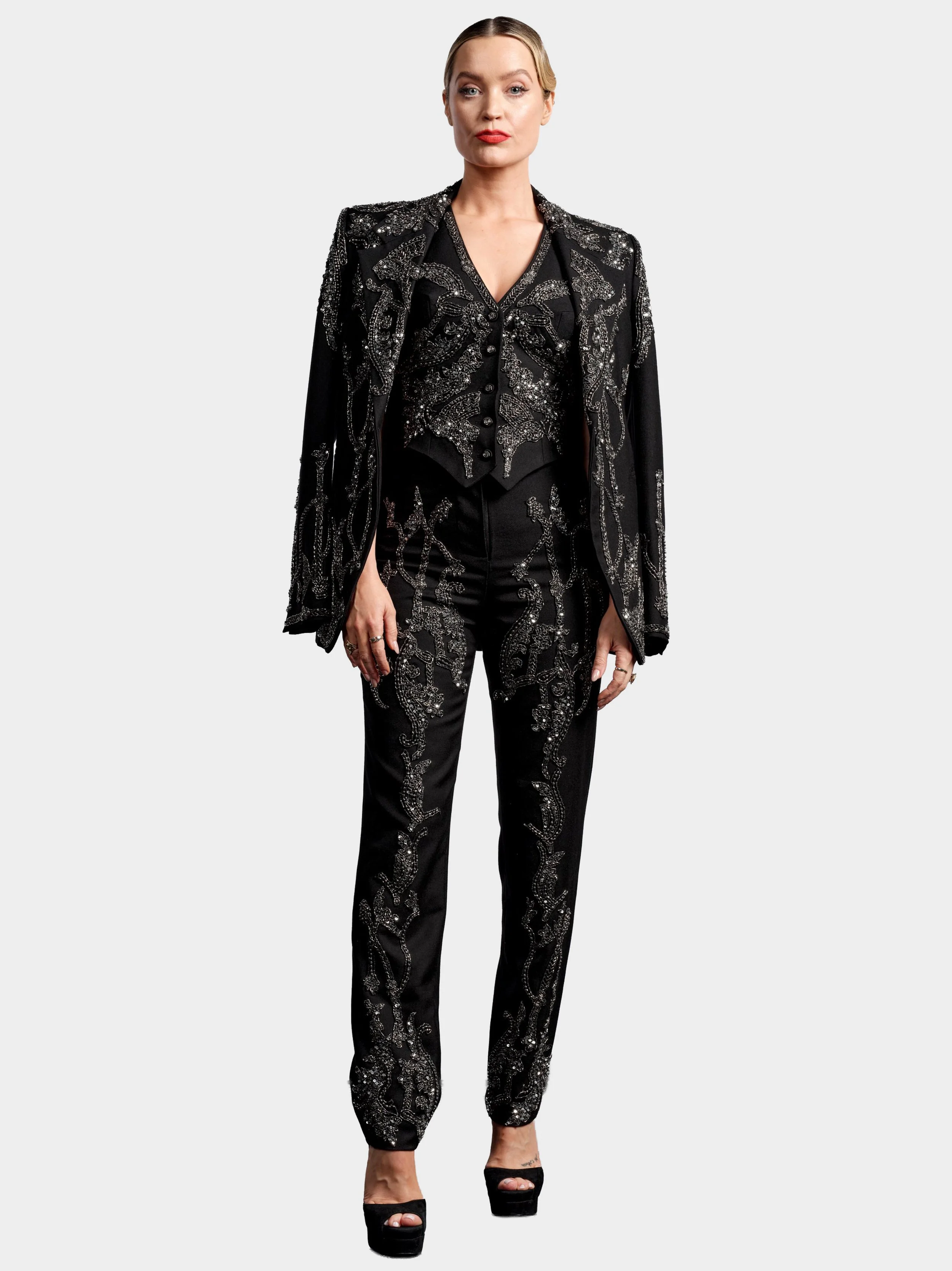 Black Wool Suit with Gunmetal Embellishment.jpg