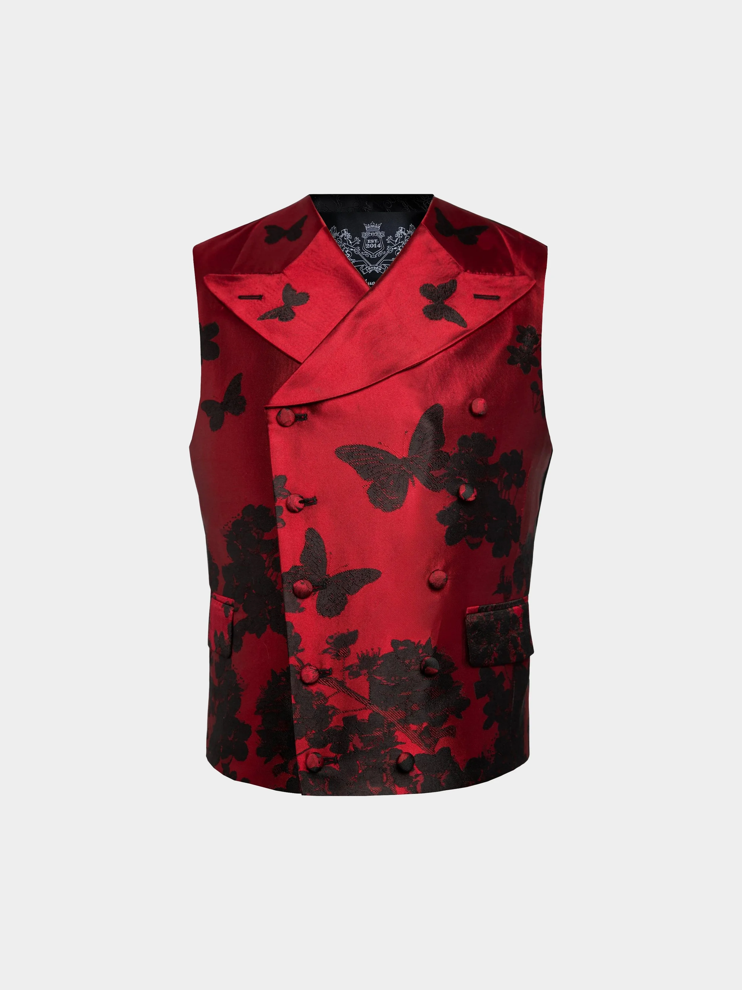 Black Falling Blossom Waistcoat