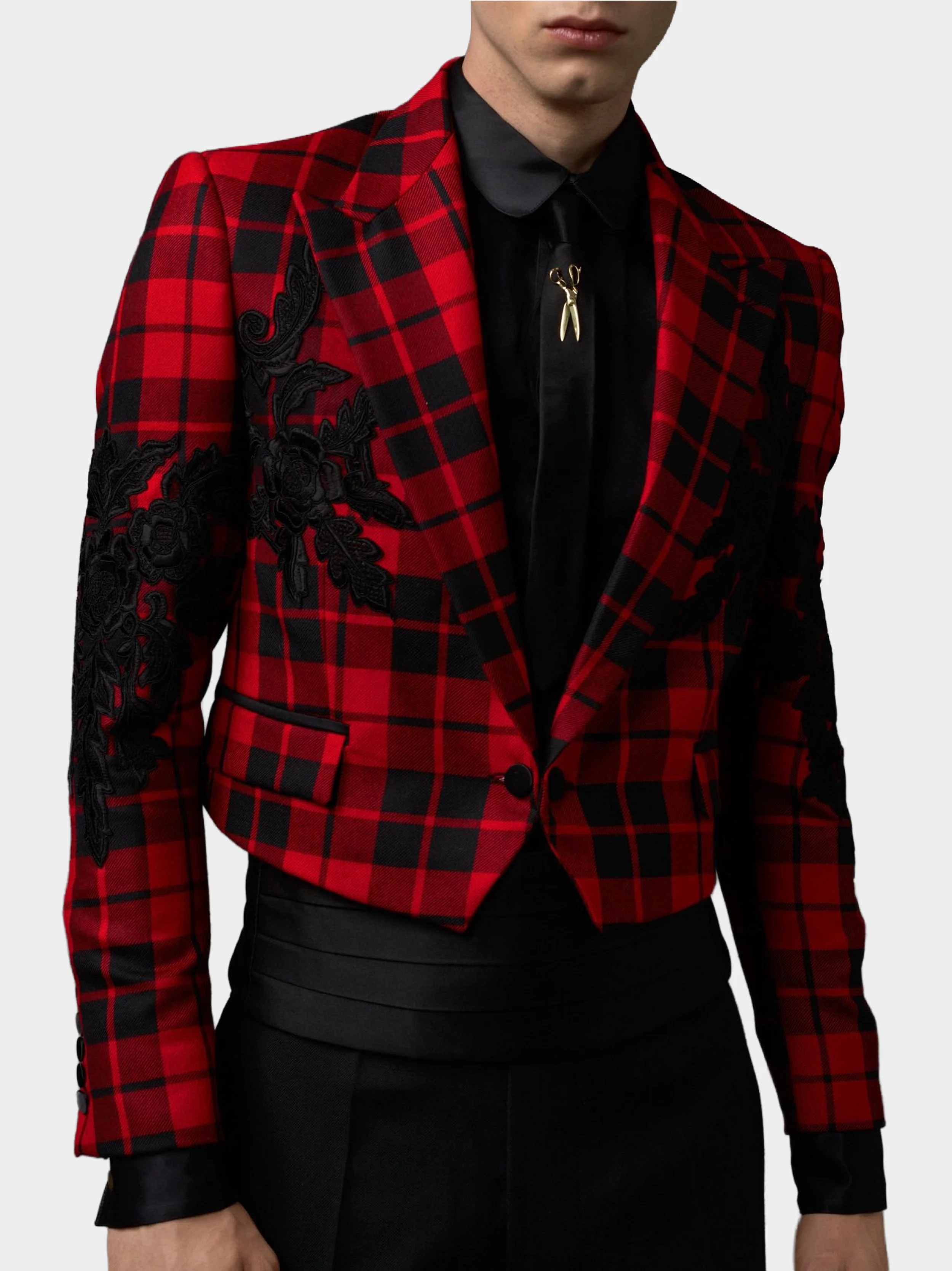 Tartan And Black Rose Jacket 3.jpg