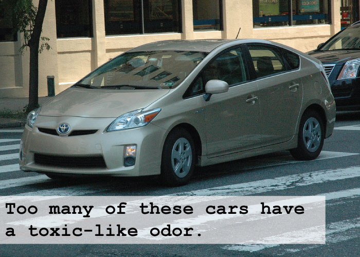 The Toyota Prius. Why do so many of them have that toxic-like odor?