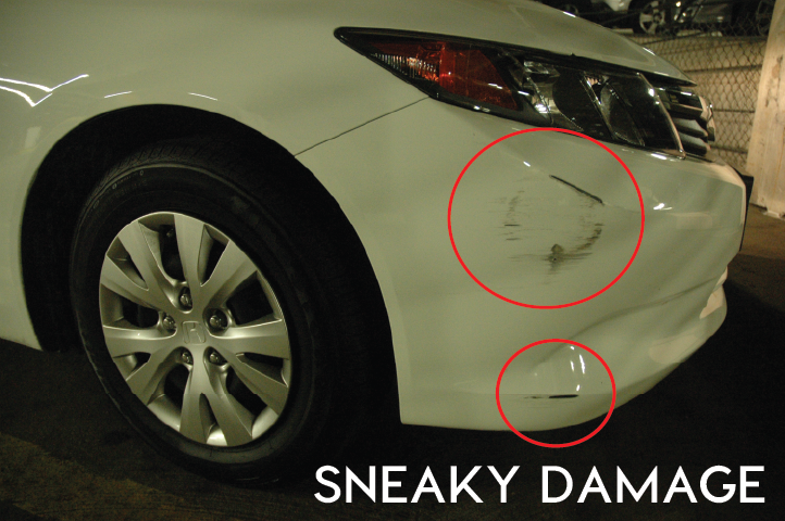 Sneaky damage on a brand new Honda Civic.