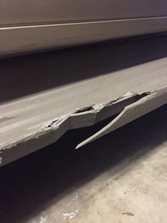 Valet parking damage.