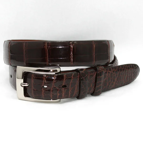 Torino Genuine American Alligator Belt- Brown — Carriages  display picture 1