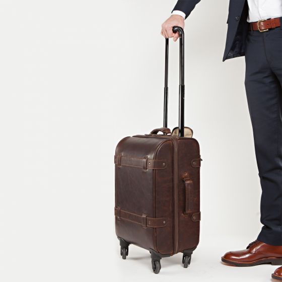 Parker Leather Carry-On Suitcase - Moore & Giles