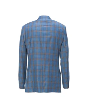 Jack Victor Sportcoat Blue, Tan Plaid — Carriages Fine Clothier