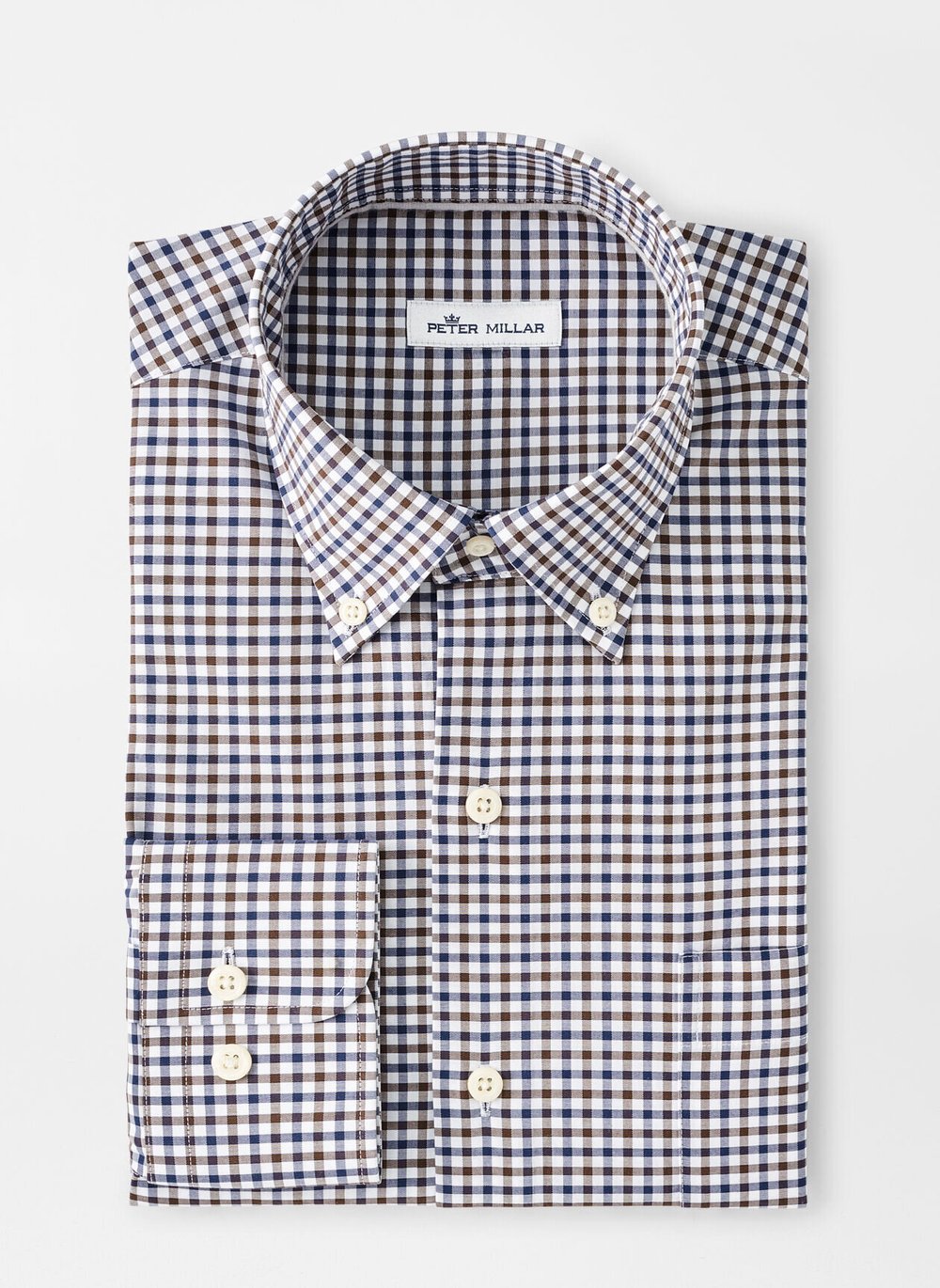 peter millar men's dress shirts Peter Millar Summer Comfort Dress Shirt Men's XL Blue Plaid Button Up Nylon