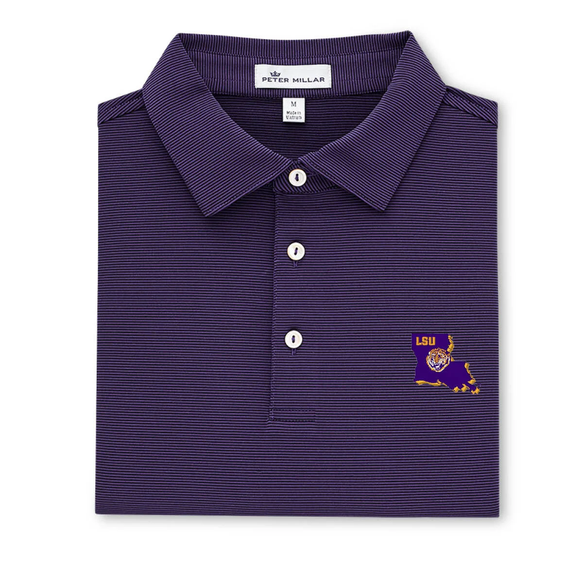 purple performance polo