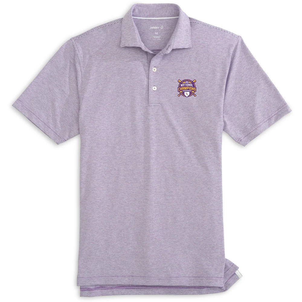 JOHNNIE-O LSU LYNDON STRIPE PERFORMANCE POLO