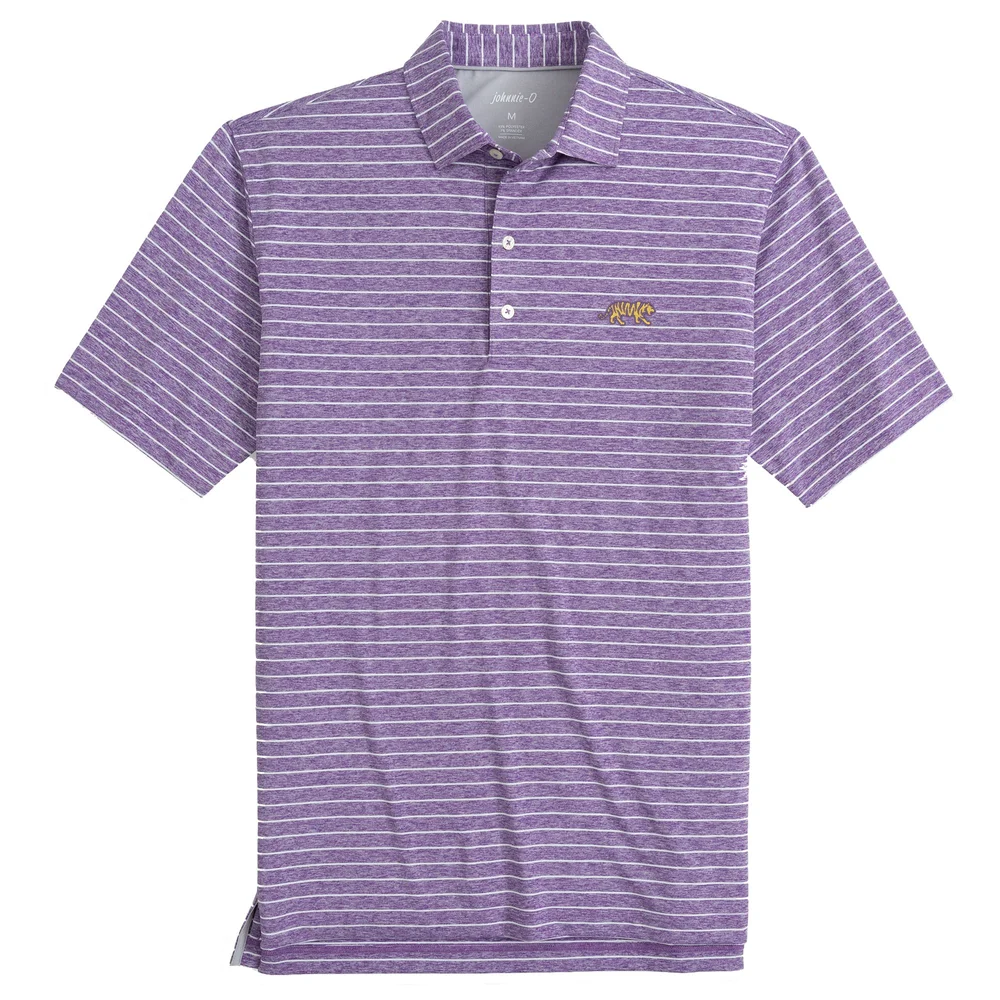 JOHNNIE-O LSU NEWTON STRIPE PERFORMANCE POLO 'MIKE