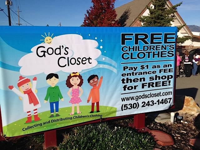 Street Sign for God's Closet Event