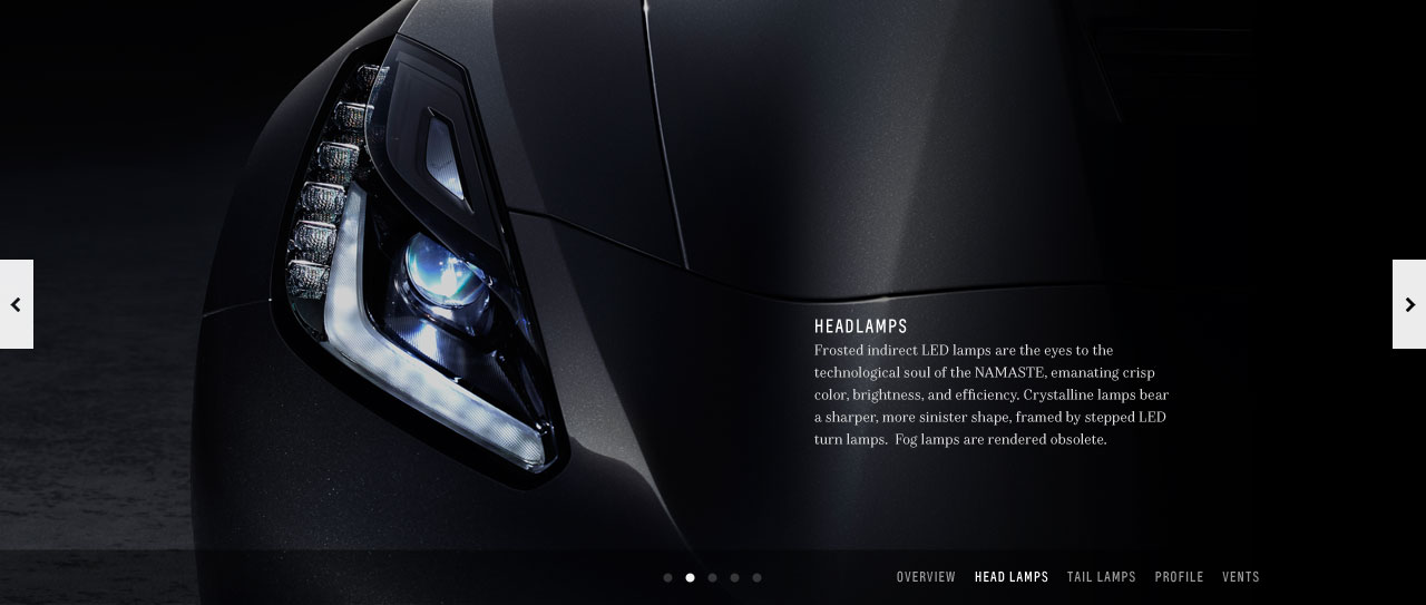 Full background image of car headlight with paragraph of text.