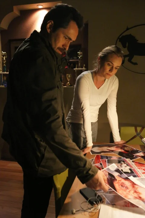 Chatting on Set with “The Bridge” Hair & Make-Up Ladies