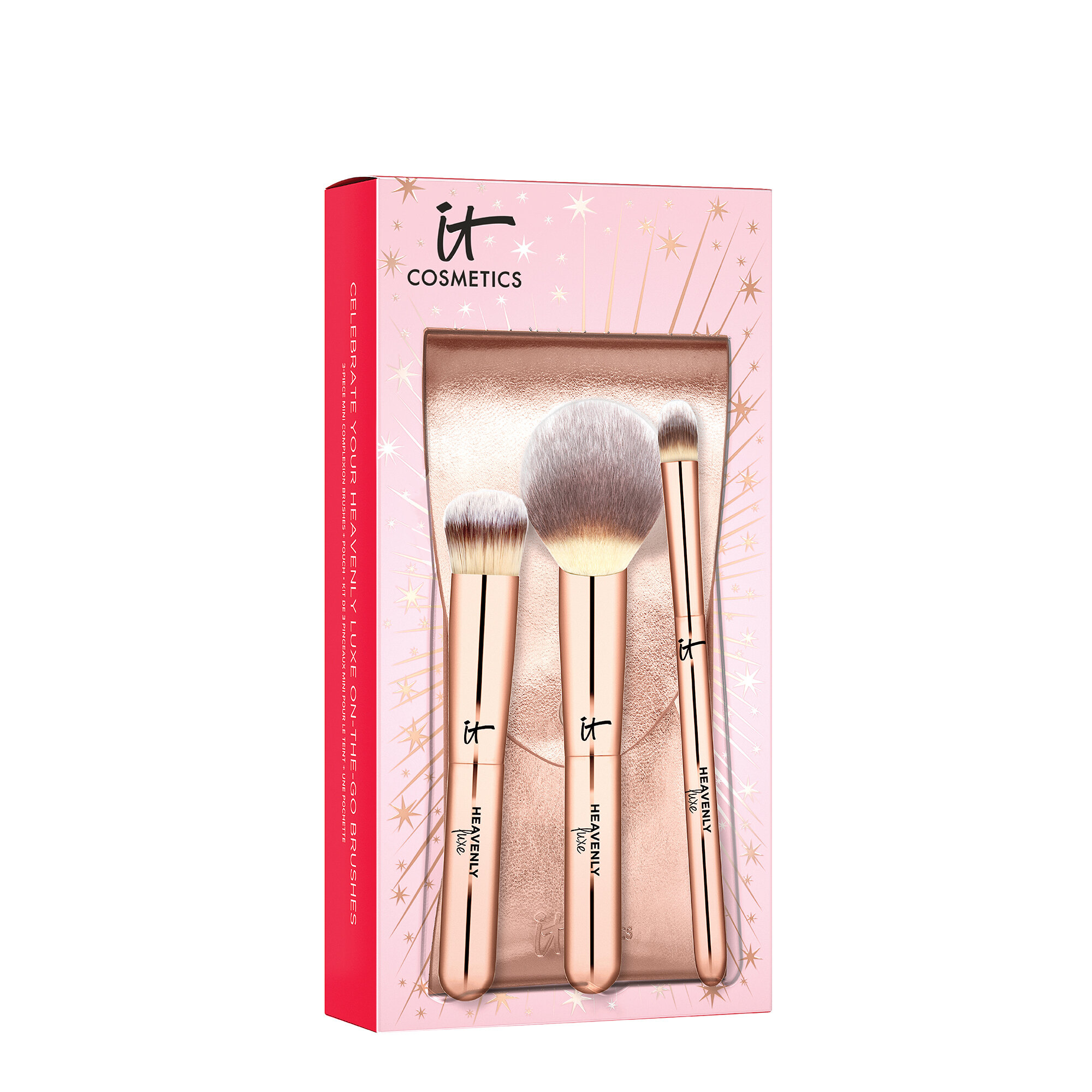 Heavenly Luxe 3-Piece Brush Set + Makeup Bag