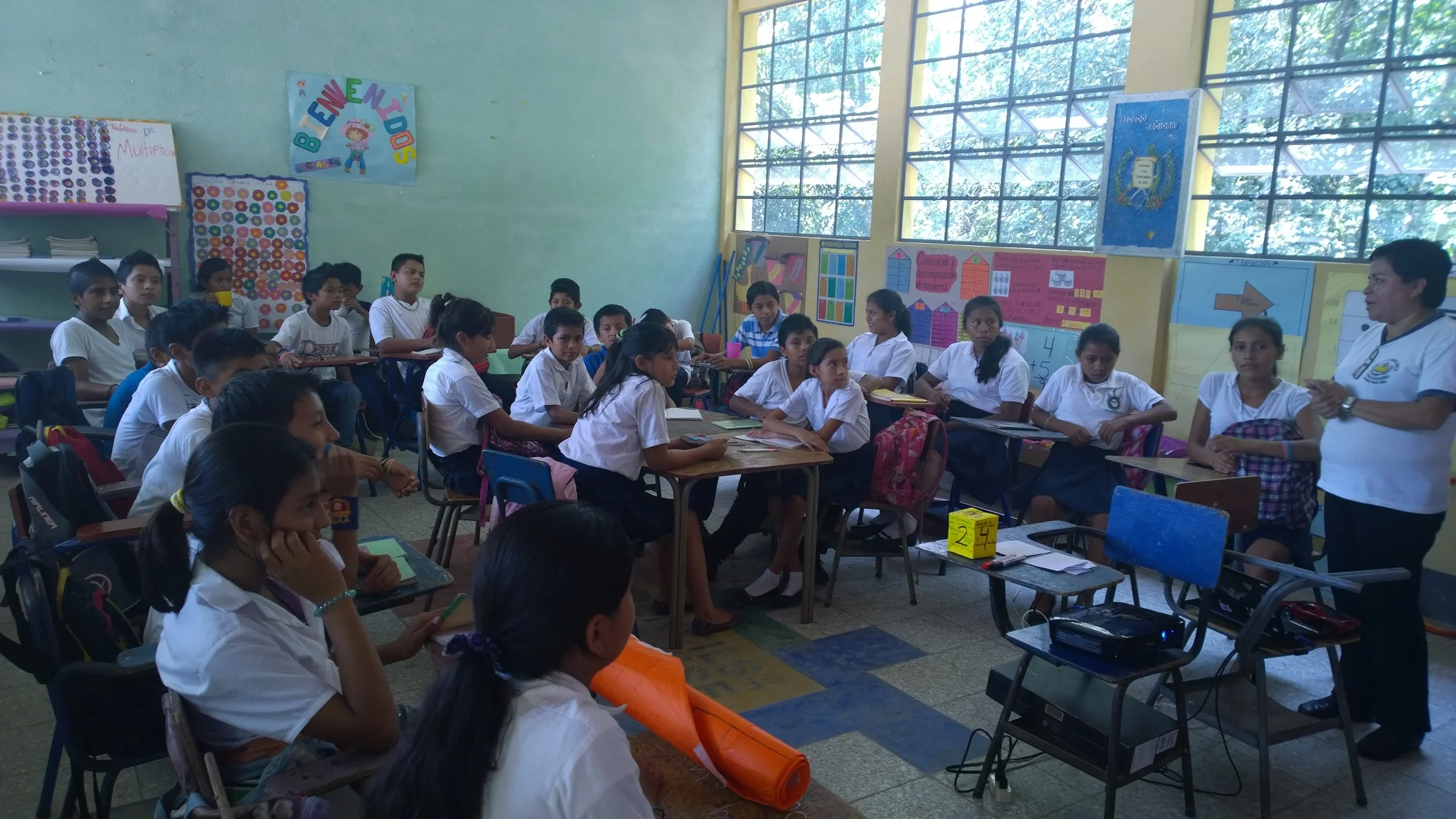 5th graders learning Exponents in math class