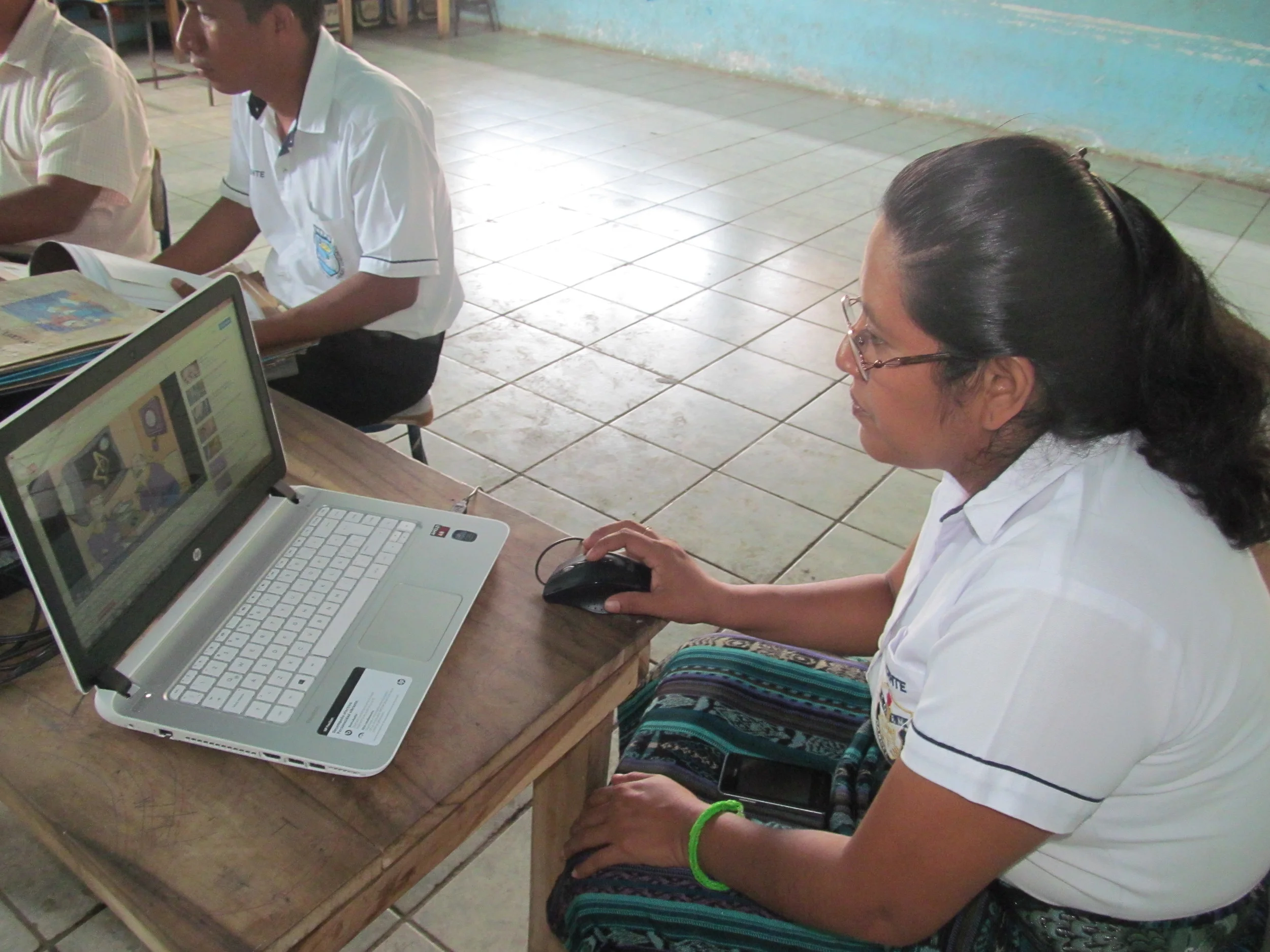 The focus is on the teacher