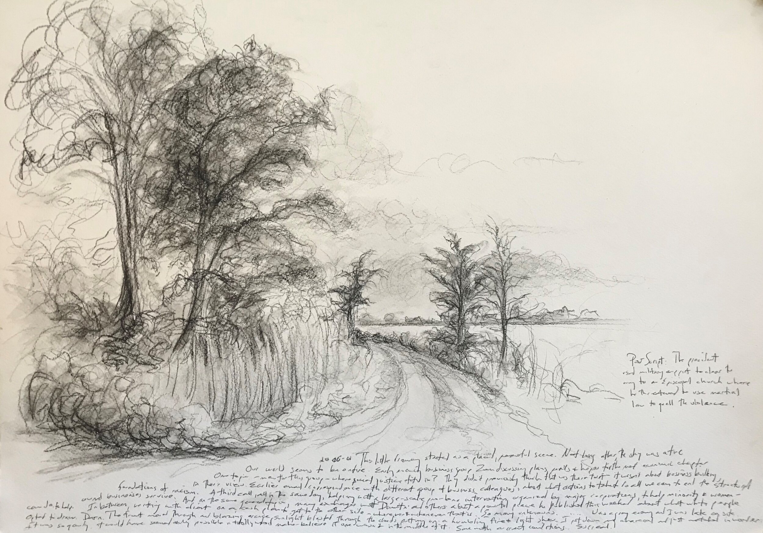 20-06-01   Road to End of Old Quarry  Charcaol on Paper   14 x 20 inches.jpg