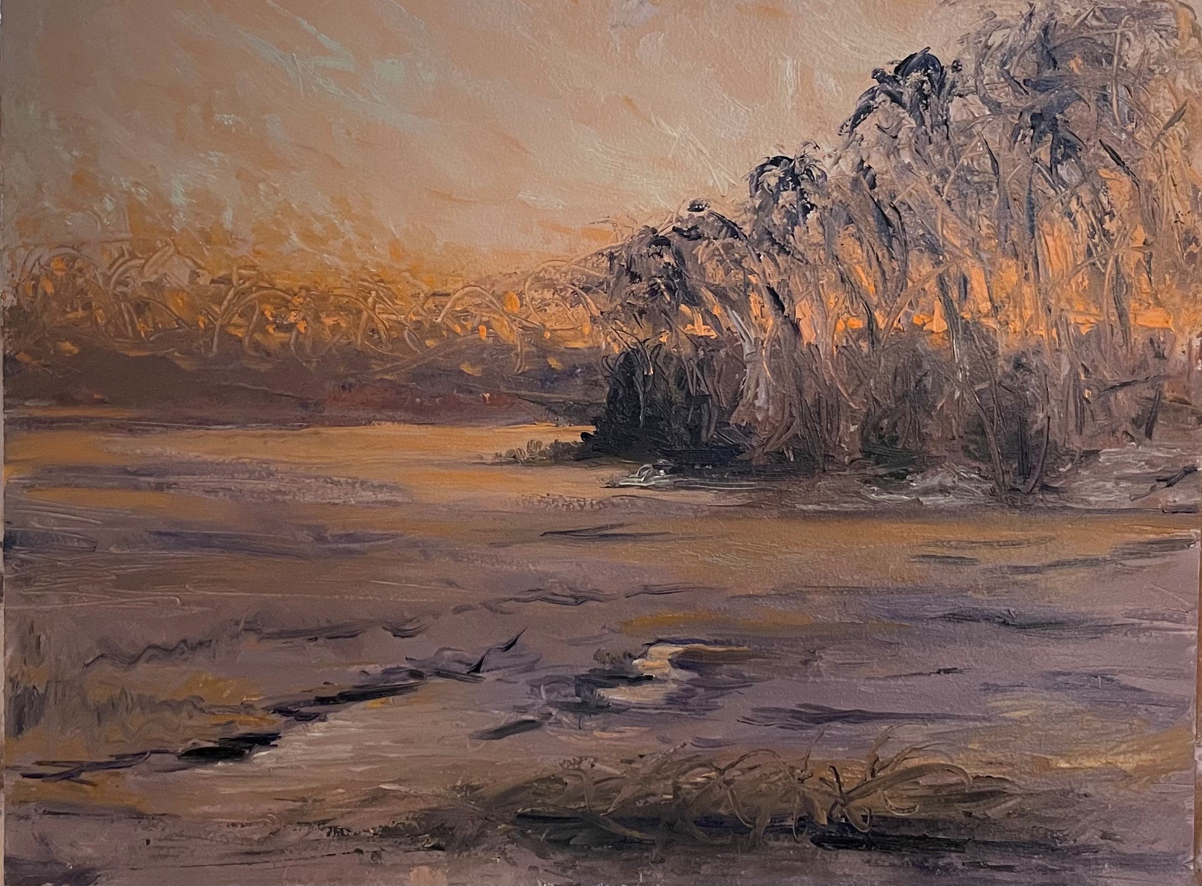 2021-12-01  Pine Creek Sunset   Oil on Gesso Paper   12 x 16  inches.jpg