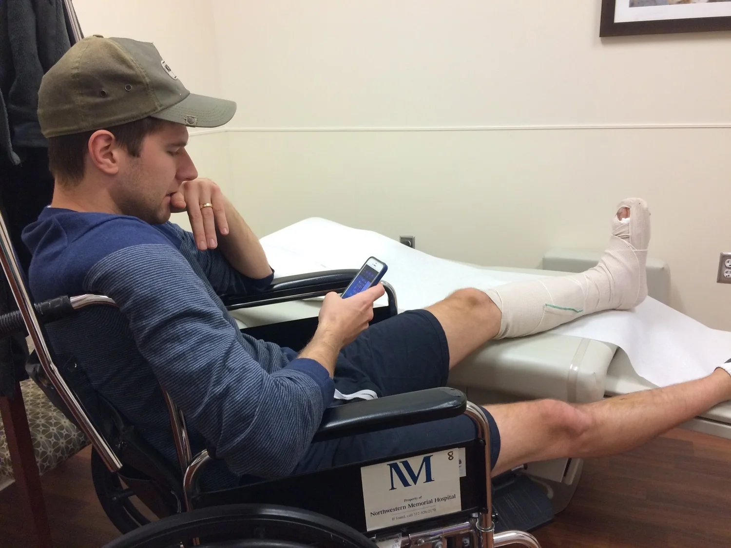 Jesse Gerard in the hospital after the victory texting the team to make sure that we won