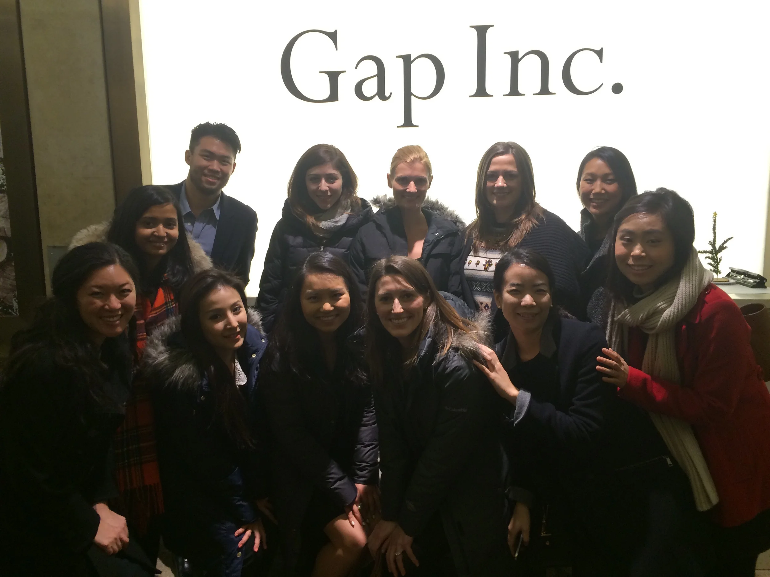 @ Gap (from L to R) Back Row - Patrick Yan, Emma Rotenberg, Julie Hasiba, Sarah Jahnke, Sally Yoon. Front Row - Andi Hadisutjipto, Faria Jabbar, Irene Tsai, Mary Yang, Insley Haynes, Mina Kim, Sana Suh.