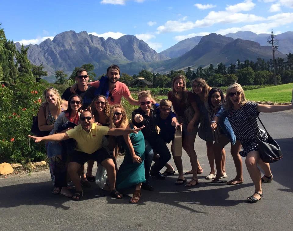 Booth students spending some quality time abroad in South Africa's wine country