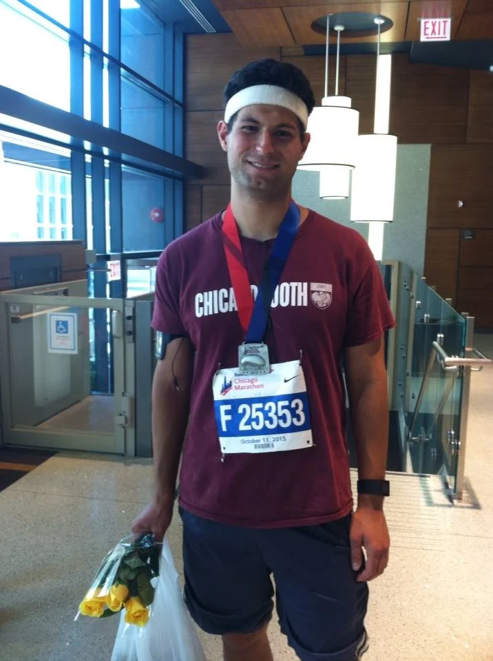 A fresh-faced Anthony Dedousis after the race