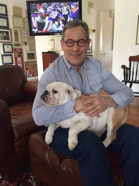 Prof. Scott Meadow and his dog.