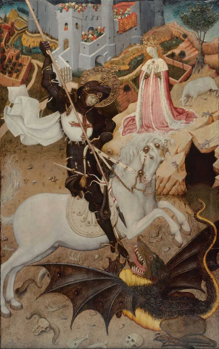 Saint George Killing the Dragon, painting by Rafael. Can you spot the fly? Hint: it's easier in person. Image: Wikipedia