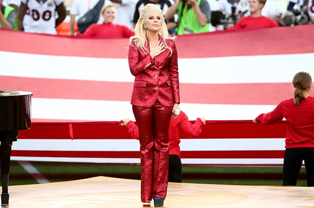 Lady Gaga at the Super Bowl. (Billboard)