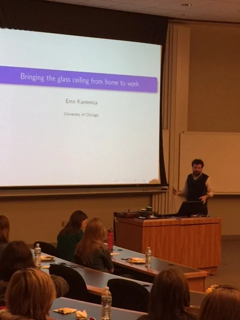 Professor Kamenica captivates the audience with some startling findings on gender inequality. 