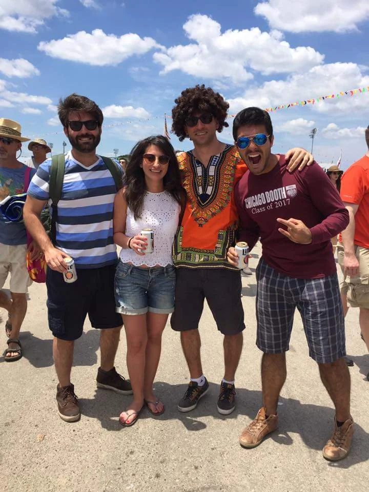 Ramzi, Sarah, Daniel and Rodolfo having fun at the New Orleans Jazz Festival