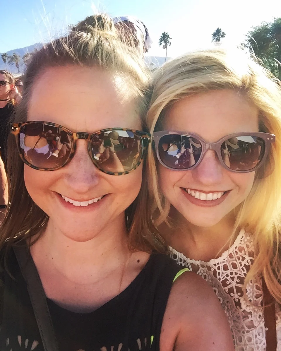 Spotted sober Boothies: Shaina Milleman and Amy Berg, taking a break at Coachella