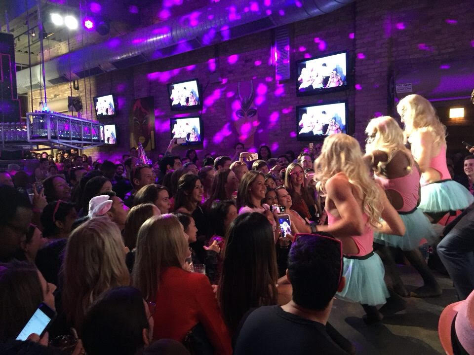 Over 300 Chicago Booth students showed their support for the student drag performers at OUTreach's annual #PinkParty hosted at Sidetrack Video Bar in Boystown on Saturday night. 