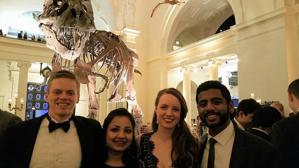 Winter Formal 2016 was held at The Field Museum in Chicago and proved to be a glamorous night of dinner, dancing, and bonding time for classmates. In picture left to right: Curtis Miller (17'), Manya Garg (17'), Susann Almasi (17'), and Karthik Muralidharan (17'). 