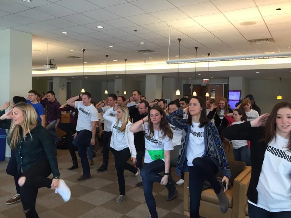 Boothies practicing for the First Day flashmob in 2016