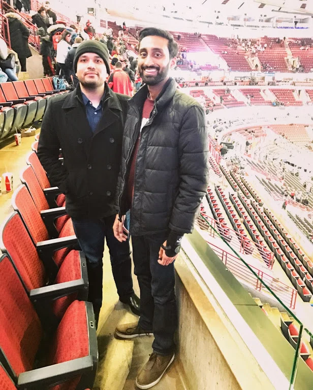 Pratik soaking up a critical victory for his hometown favorite Chicago Bulls!